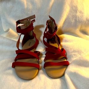 Torrid size 10Gladiator sandals color red faux suede